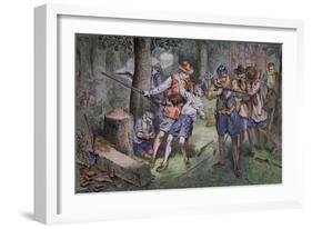 Settlement of Jamestown, Virginia in 1607-American School-Framed Giclee Print