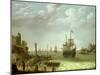 Settlement on a Rocky Shore with the Dutch Fleet Approaching, 1640-Abraham Willaerts-Mounted Giclee Print