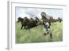 Settlers from Connecticut Entering Ohio Territory after the American Revolution-null-Framed Giclee Print