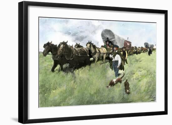 Settlers from Connecticut Entering Ohio Territory after the American Revolution-null-Framed Giclee Print
