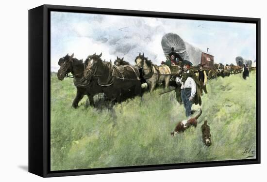 Settlers from Connecticut Entering Ohio Territory after the American Revolution-null-Framed Stretched Canvas