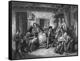 Settlers in Canada Observing the Sabbath-Thomas Faed-Framed Stretched Canvas