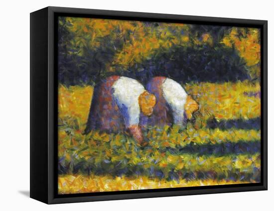 Seurat: Farm Women, C1882-Georges Seurat-Framed Stretched Canvas