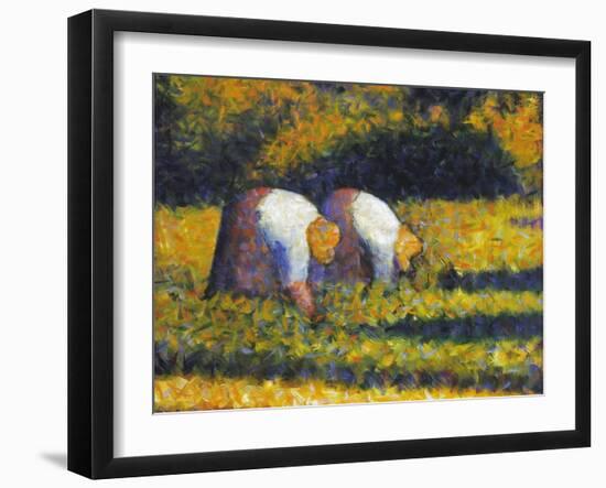 Seurat: Farm Women, C1882-Georges Seurat-Framed Giclee Print