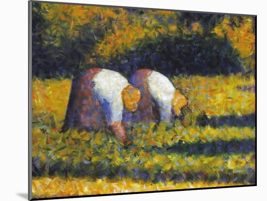 Seurat: Farm Women, C1882-Georges Seurat-Mounted Giclee Print