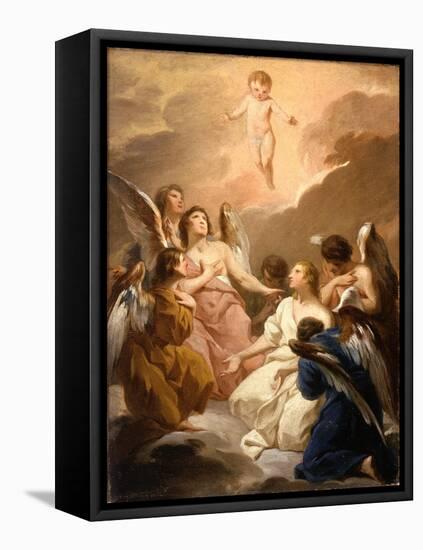 Seven Angels Adoring the Christ Child, c.1730-40-Pierre Subleyras-Framed Stretched Canvas