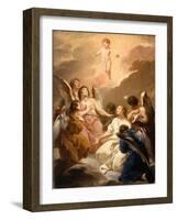 Seven Angels Adoring the Christ Child, c.1730-40-Pierre Subleyras-Framed Giclee Print