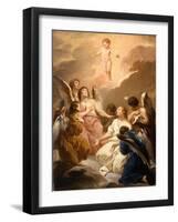 Seven Angels Adoring the Christ Child, c.1730-40-Pierre Subleyras-Framed Giclee Print