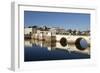 Seven arched Roman bridge and town on the Rio Gilao river, Tavira, Algarve, Portugal, Europe-Stuart Black-Framed Photographic Print