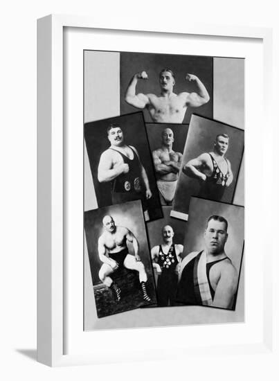 Seven Bodybuilding Champions-null-Framed Art Print