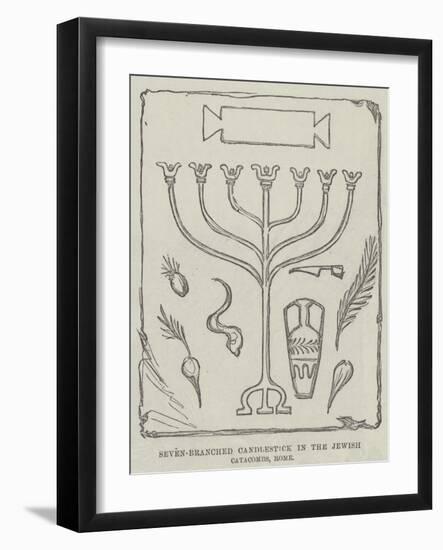 Seven-Branched Candlestick in the Jewish Catacombs, Rome-null-Framed Giclee Print