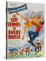 Seven Brides for Seven Brothers, French Movie Poster, 1954-null-Stretched Canvas