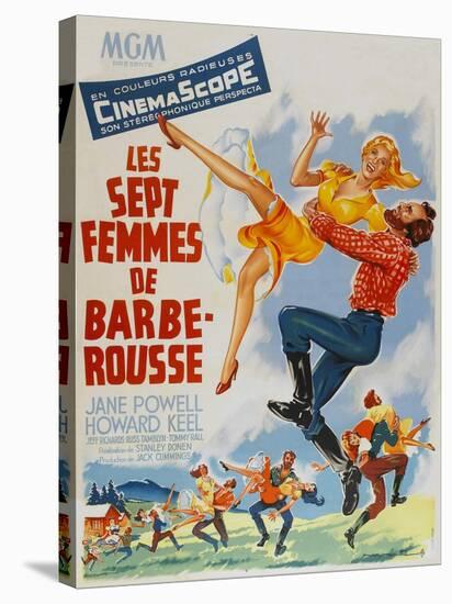 Seven Brides for Seven Brothers, French Movie Poster, 1954-null-Stretched Canvas