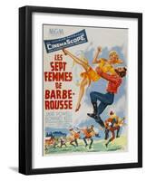 Seven Brides for Seven Brothers, French Movie Poster, 1954-null-Framed Art Print