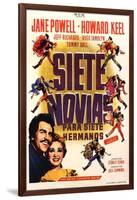 Seven Brides for Seven Brothers, Spanish Movie Poster, 1954-null-Framed Art Print