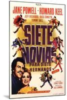 Seven Brides for Seven Brothers, Spanish Movie Poster, 1954-null-Mounted Art Print