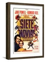 Seven Brides for Seven Brothers, Spanish Movie Poster, 1954-null-Framed Art Print