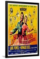 Seven Brides for Seven Brothers, UK Movie Poster, 1954-null-Framed Art Print