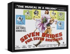 Seven Brides for Seven Brothers, UK Movie Poster, 1954-null-Framed Stretched Canvas