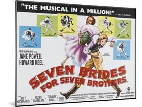 Seven Brides for Seven Brothers, UK Movie Poster, 1954-null-Mounted Art Print