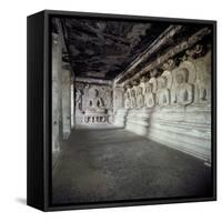 Seven Buddhas Under a Tree, Cave 12, Ellora, Unesco World Heritage Site, Maharashtra State, India-Robert Harding-Framed Stretched Canvas