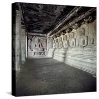 Seven Buddhas Under a Tree, Cave 12, Ellora, Unesco World Heritage Site, Maharashtra State, India-Robert Harding-Stretched Canvas