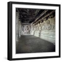 Seven Buddhas Under a Tree, Cave 12, Ellora, Unesco World Heritage Site, Maharashtra State, India-Robert Harding-Framed Photographic Print