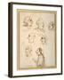 Seven Caricatured Profiles of Four Singers of the Papal Chapels-Pier Leone Ghezzi-Framed Giclee Print