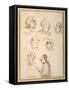 Seven Caricatured Profiles of Four Singers of the Papal Chapels-Pier Leone Ghezzi-Framed Stretched Canvas