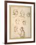 Seven Caricatured Profiles of Four Singers of the Papal Chapels-Pier Leone Ghezzi-Framed Giclee Print