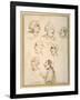 Seven Caricatured Profiles of Four Singers of the Papal Chapels-Pier Leone Ghezzi-Framed Giclee Print