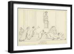 Seven Chiefs Against Thebes-John Flaxman-Framed Premium Giclee Print