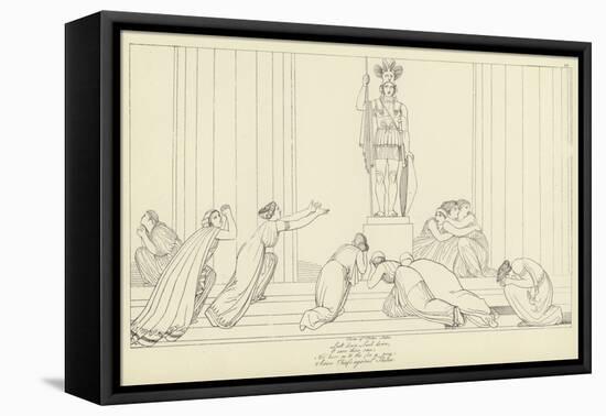 Seven Chiefs Against Thebes-John Flaxman-Framed Stretched Canvas