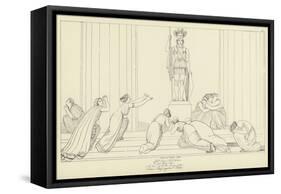 Seven Chiefs Against Thebes-John Flaxman-Framed Stretched Canvas