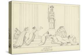 Seven Chiefs Against Thebes-John Flaxman-Stretched Canvas