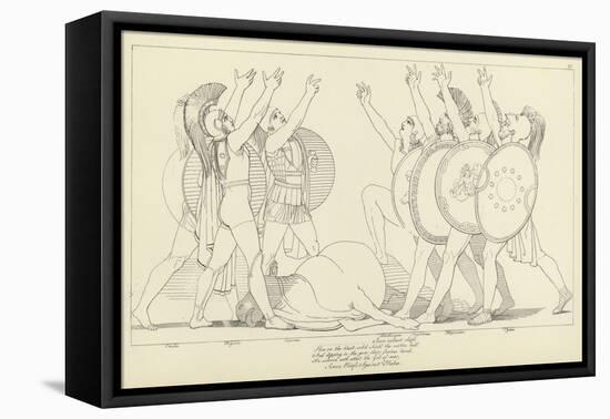 Seven Chiefs Against Thebes-John Flaxman-Framed Stretched Canvas