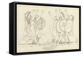 Seven Chiefs Against Thebes-John Flaxman-Framed Stretched Canvas