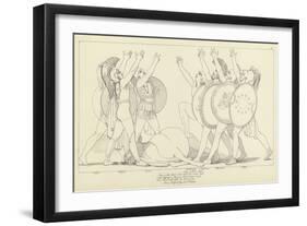 Seven Chiefs Against Thebes-John Flaxman-Framed Giclee Print