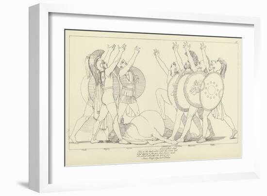 Seven Chiefs Against Thebes-John Flaxman-Framed Giclee Print