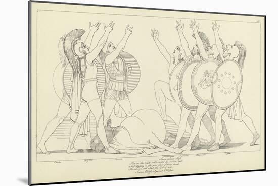 Seven Chiefs Against Thebes-John Flaxman-Mounted Giclee Print