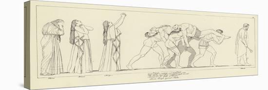 Seven Chiefs Against Thebes-John Flaxman-Stretched Canvas