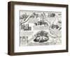 Seven Churches of Rome, with Portrait of Alexander VII (Pope 1655-1667), Italy, 17th Century-null-Framed Giclee Print