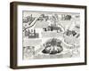 Seven Churches of Rome, with Portrait of Alexander VII (Pope 1655-1667), Italy, 17th Century-null-Framed Giclee Print