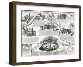 Seven Churches of Rome, with Portrait of Alexander VII (Pope 1655-1667), Italy, 17th Century-null-Framed Giclee Print