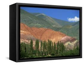 Seven Colours Mountain at Purmamaca Near Tilcara in Argentina, South America-Murray Louise-Framed Stretched Canvas