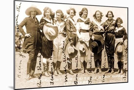 Seven Cowgirls-null-Mounted Art Print