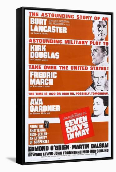 Seven Days in May, from Top: Burt Lancaster, Kirk Douglas, Fredric March, Ava Gardner, 1964-null-Framed Stretched Canvas