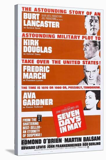 Seven Days in May, from Top: Burt Lancaster, Kirk Douglas, Fredric March, Ava Gardner, 1964-null-Stretched Canvas