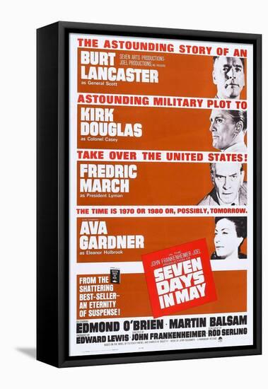 Seven Days in May, from Top: Burt Lancaster, Kirk Douglas, Fredric March, Ava Gardner, 1964-null-Framed Stretched Canvas