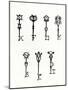 Seven Designs of Initial Keys for the Back Covers of the 'Keynote' Series (Litho)-Aubrey Beardsley-Mounted Giclee Print